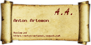 Anton Artemon névjegykártya